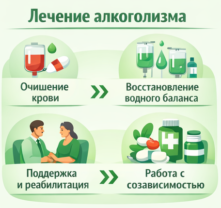 лечение алкоголизма в Кубинке этапы
